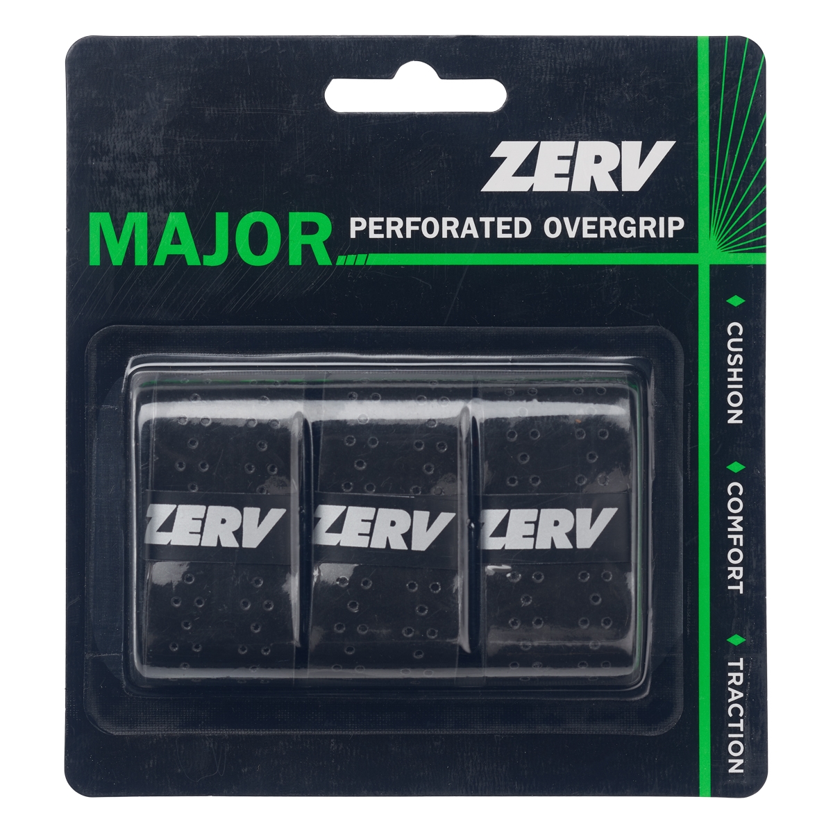 ZERV Major Perforated Overgrip 3-pak Sort | Shop Online